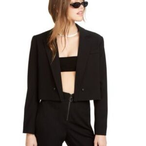 Black Women's Cropped Blazer
